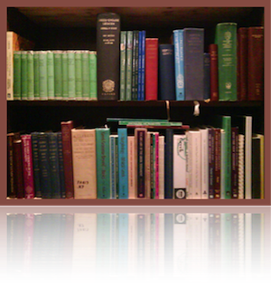 Bookshelf with Greek Books